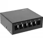InLine Desktop consolidation point box 6x Keystone RJ45, metaal, zwart RAL9005