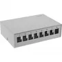 InLine Desktop consolidation point box 8x Keystone RJ45, metaal, RAL7035