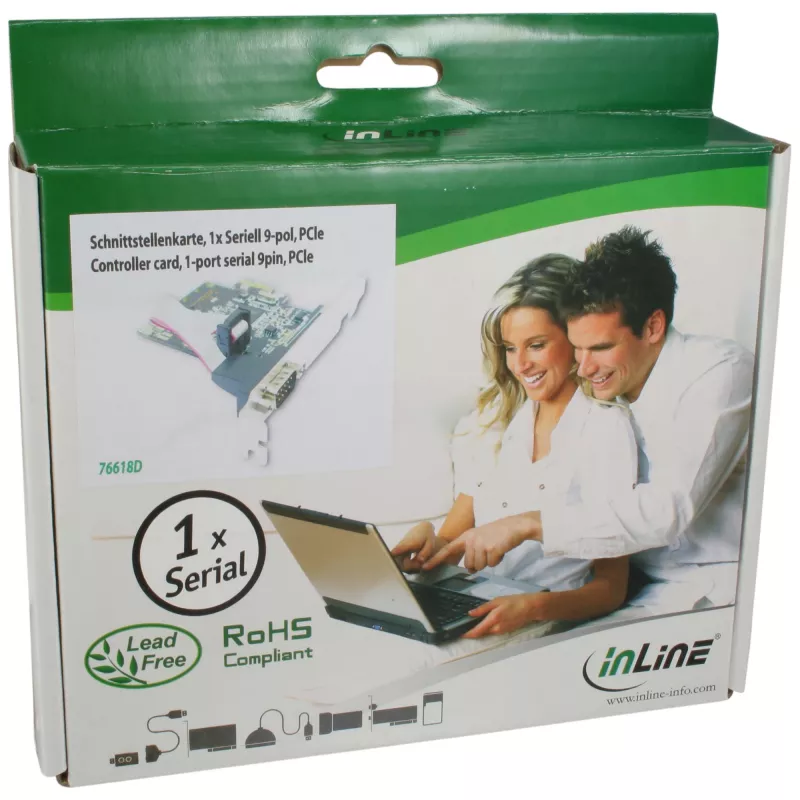 InLine interfacekaart 1 poort serieel 9 pin PCIe, InLine, 76618D
