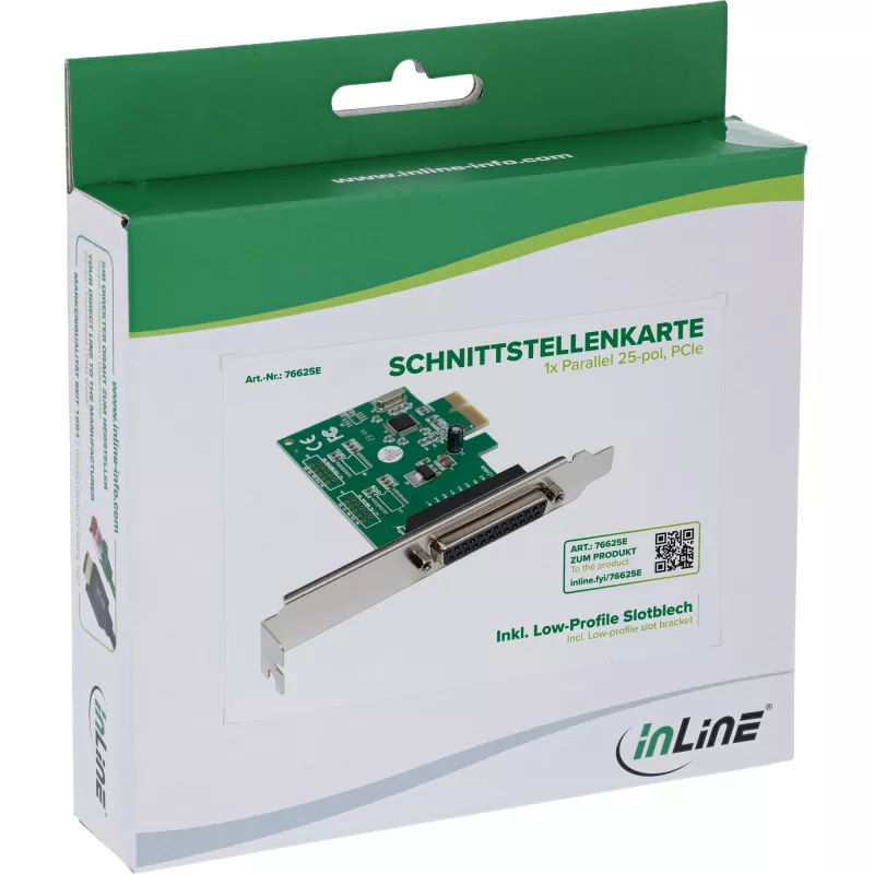 Interne parallel-adapter InLine 76625E PCIe stekker WCH CH382L