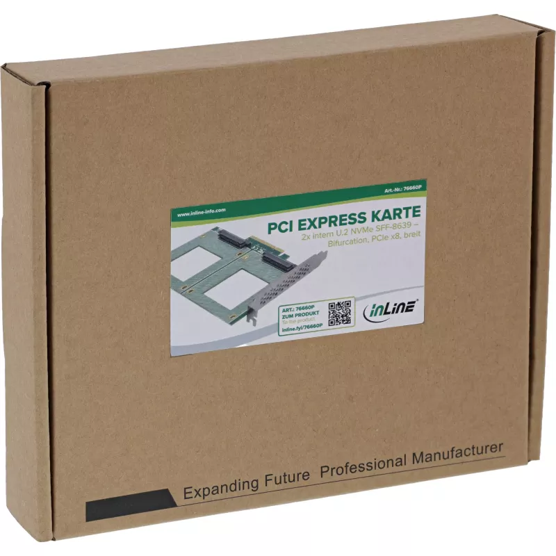 InLine 76660P interne U.2-adapter PCIe stekker 4 Gbit/s 3,3 V