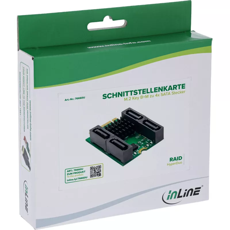 InLine 76660U interne SATA-interfacekaart M.2 naar SATA 6 Gbit/s