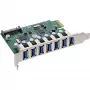 InLine USB-A 3.2 Gen.1 7 poorts hostcontroller PCIe, SATA-voeding