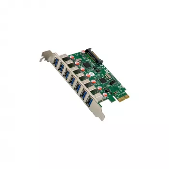 InLine USB-A 3.2 Gen.1 7 poorts hostcontroller PCIe, SATA-voeding