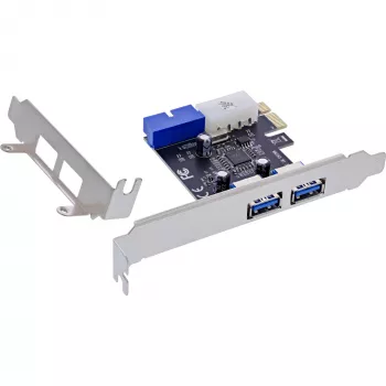 InLine 2+2-poorts USB 3.2 Gen.1 hostcontroller, PCIe, met SATA-voeding + LP-beugel