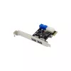 InLine 2+2-poorts USB 3.2 Gen.1 hostcontroller, PCIe, met SATA-voeding + LP-beugel