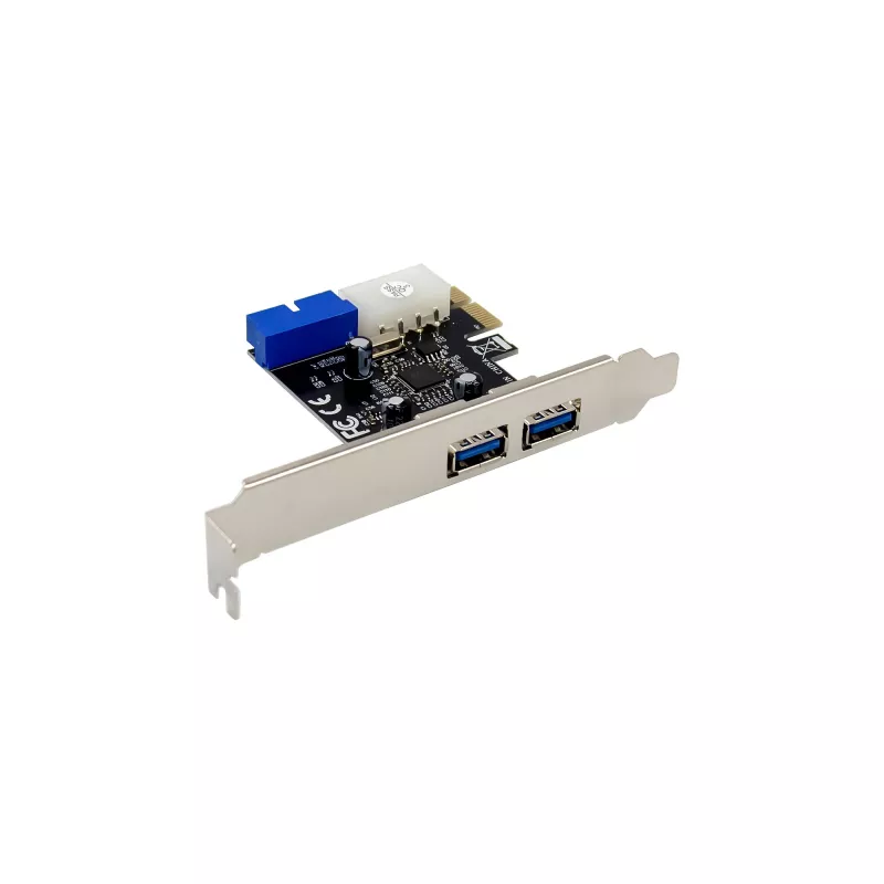 InLine 2+2-poorts USB 3.2 Gen.1 hostcontroller, PCIe, met SATA-voeding + LP-beugel