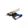 InLine 2+2-poorts USB 3.2 Gen.1 hostcontroller, PCIe, met SATA-voeding + LP-beugel