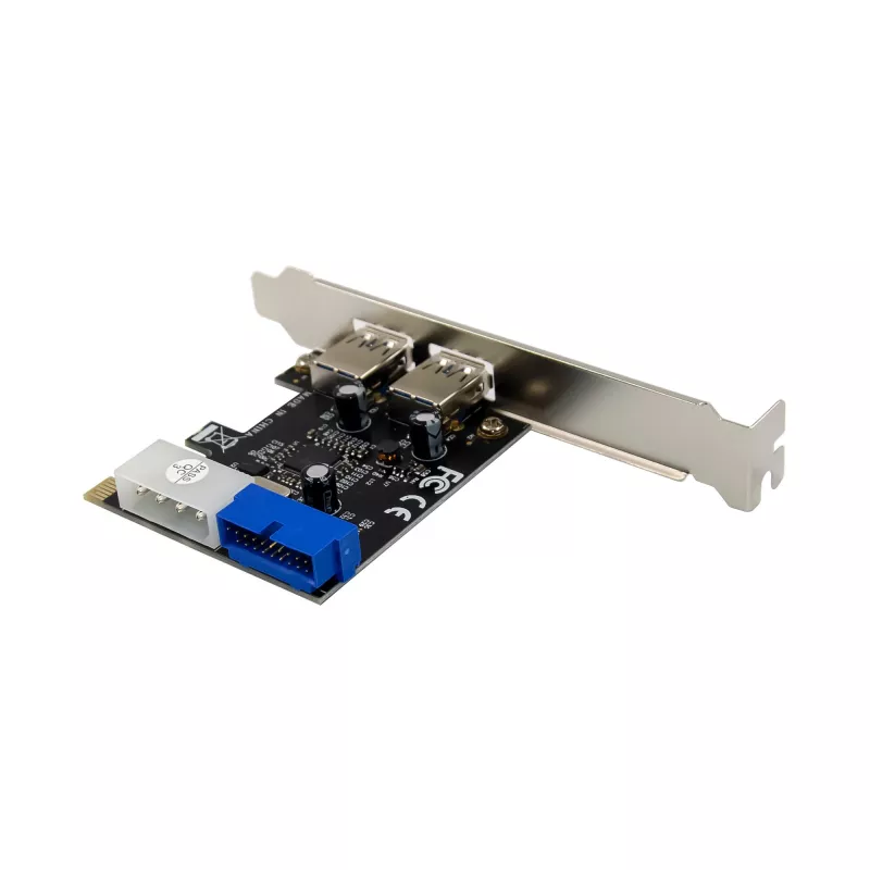 InLine 2+2-poorts USB 3.2 Gen.1 hostcontroller, PCIe, met SATA-voeding + LP-beugel