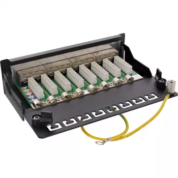InLine patchpanel Cat.6A tafel-/wandmontage 8 poorten zwart RAL9005