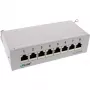 InLine patchpanel Cat.6A tafel-/wandmontage 8 poorten lichtgrijs RAL7035