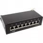 InLine patchpanel Cat.6A tafel-/wandmontage 8 poorten zwart RAL9005