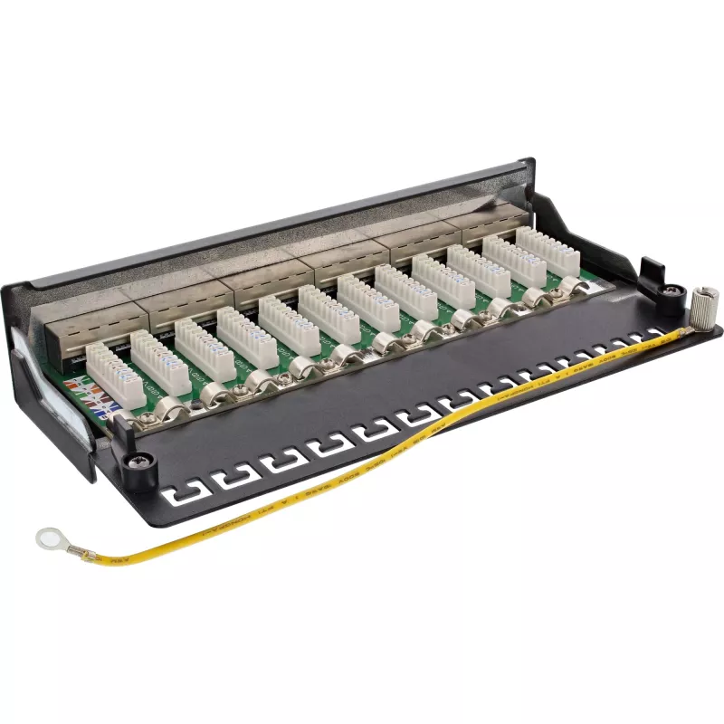 InLine patchpanel Cat.6A tafel-/wandmontage 12 poorten zwart