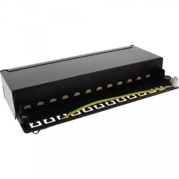 InLine patchpanel Cat.6A tafel-/wandmontage 12 poorten zwart RAL9005