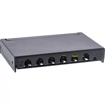 InLine patchpanel Cat.6A 0,5U 6-poorts, tafel/wand/rail, zwart met stofbescherming