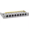 InLine Patchpanel Cat.6A 0,5HE 8-poorts, tafel/wand/rail, grijs, stofkap