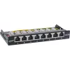 InLine patchpanel Cat.6A 0.5U 8-poorts, tafel/wand/rail, zwart, stofbescherming