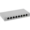 InLine Patchpanel Cat.6A 0,5HE 8-poorts, tafel-/wandmontage lichtgrijs RAL7035