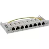 InLine Patchpanel Cat.6A 0,5HE 8-poorts, tafel-/wandmontage lichtgrijs RAL7035