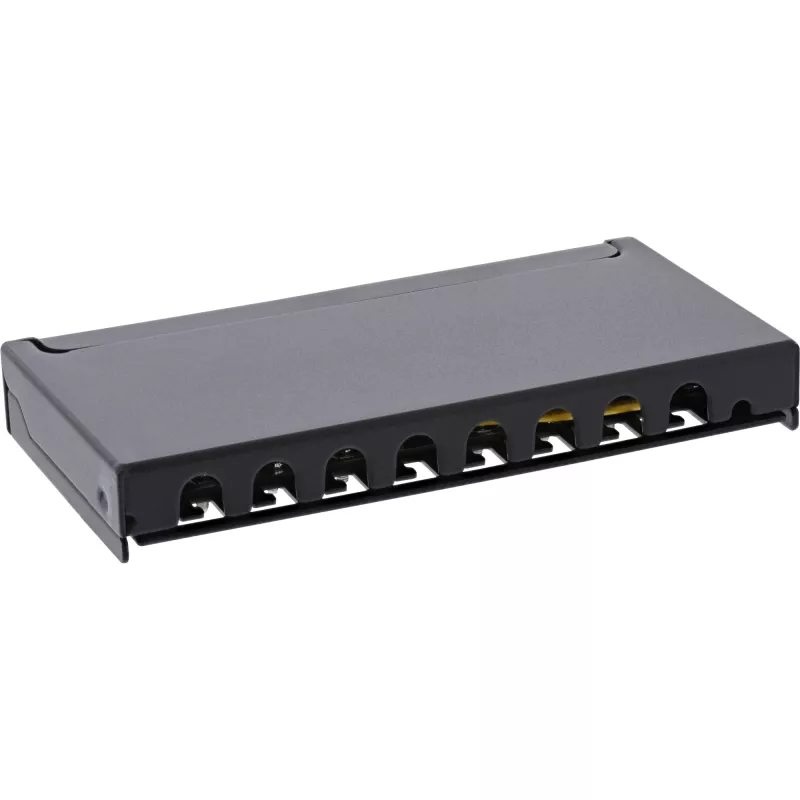InLine Patchpanel Cat.6A 0,5HE 8-poorts, tafel-/wandmontage zwart RAL9005