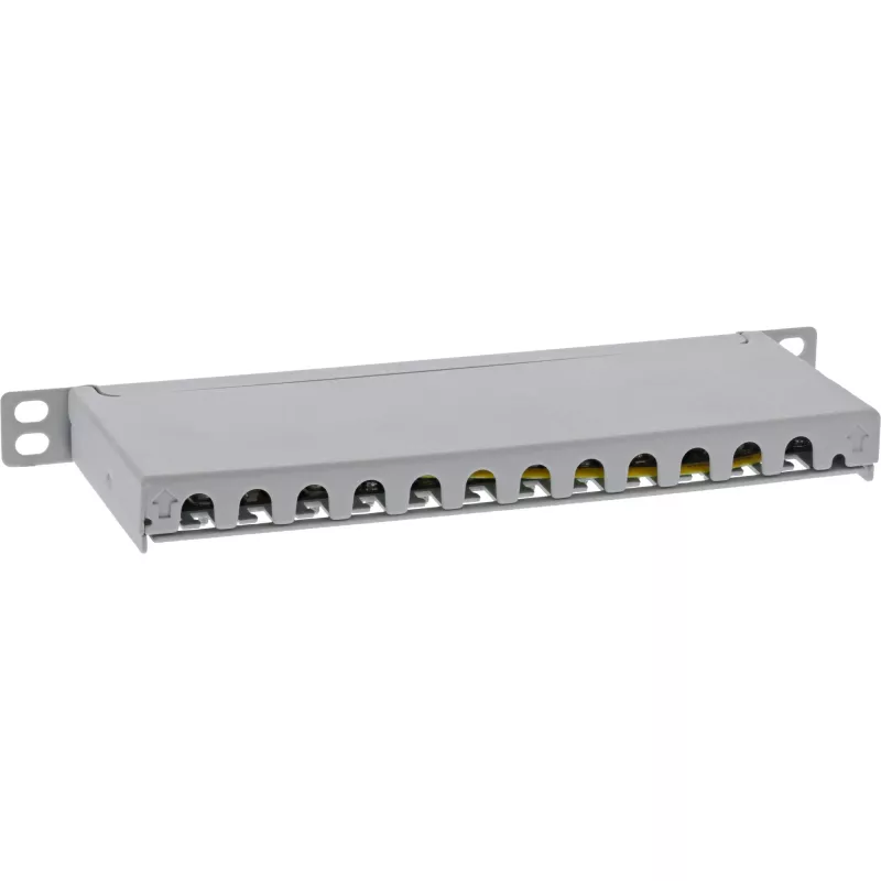 InLine 10 inch Patchpanel Cat.6A 0,5HE 12-poorts, met stofkap, grijs