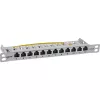 InLine 10 inch Patchpanel Cat.6A 0,5HE 12-poorts, met stofkap, grijs