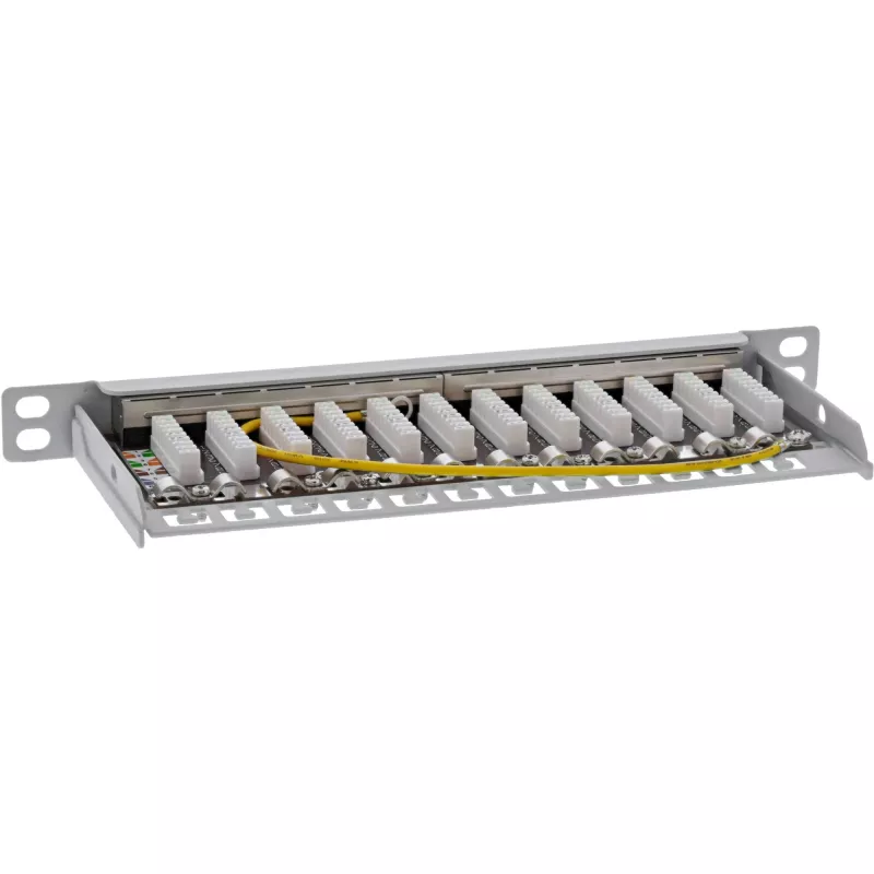 InLine 10 inch Patchpanel Cat.6A 0,5HE 12-poorts, met stofkap, grijs