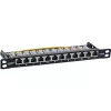 InLine 10 inch Patchpanel Cat.6A 0,5HE 12-poorts, met stofkap, zwart