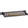 InLine 10 inch Patchpanel Cat.6A 0,5HE 12-poorts, met stofkap, zwart