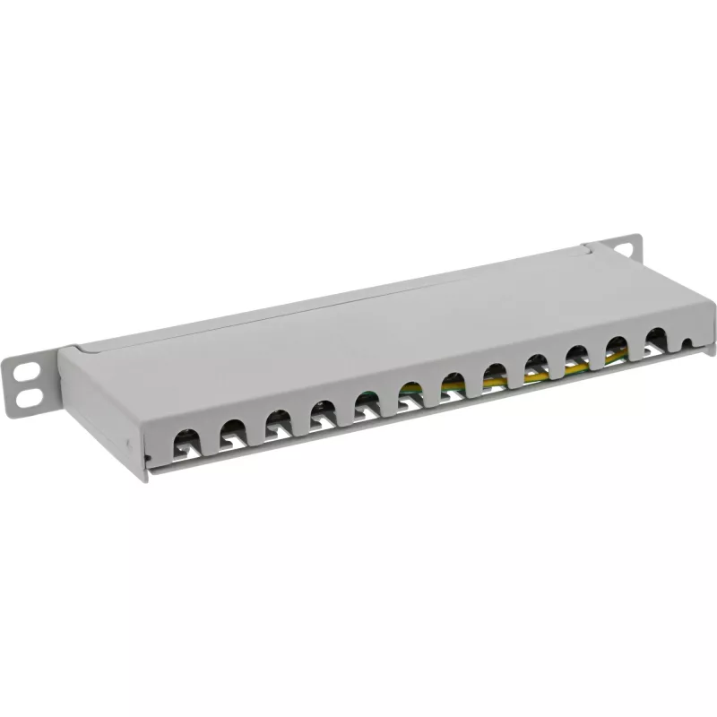 InLine Patchpanel 10 inch Cat.6A 0,5HE 12-poorts lichtgrijs RAL7035