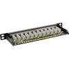 InLine Patchpanel 10 inch Cat.6A 0,5HE 12-poorts zwart RAL9005