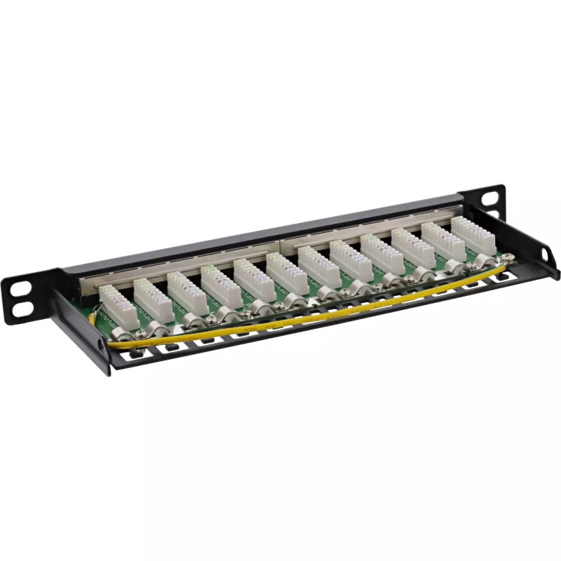 InLine Patchpanel 10 inch Cat.6A 0,5HE 12-poorts zwart RAL9005