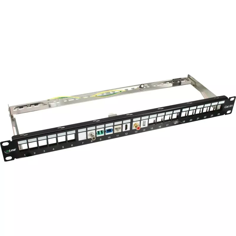Blind patchpanel InLine 76824A 19 inch Cat.6A 24 poorten 1U lichtgrijs