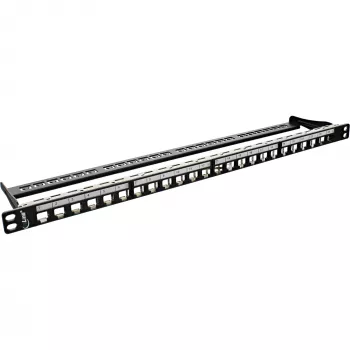 Blind patchpanel 19 inch InLine 76824C 24 poorten voor RJ45-keystones 0,5U zwart