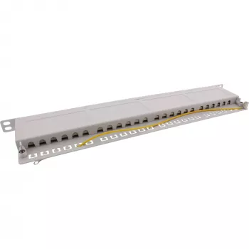 InLine Patch Panel 19 inch Cat.6A 24 poorts 0,5HE lichtgrijs RAL7035