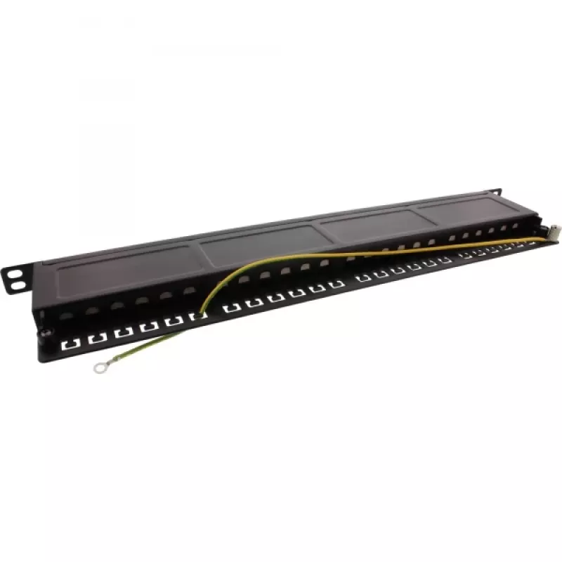 InLine Patch Panel 19 inch Cat.6A 24 poorts 0,5HE zwart RAL 9005