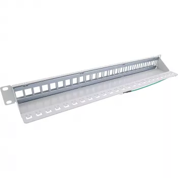 InLine blind patchpanel 19 inch 24 poorten 1U lichtgrijs rackmontage