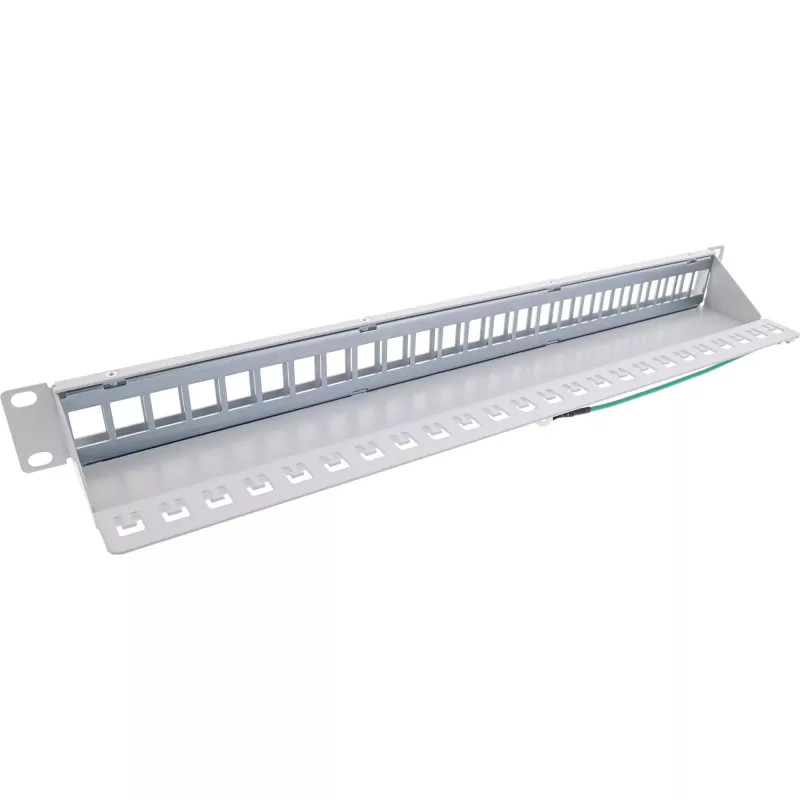 InLine blind patchpanel 19 inch 24 poorten 1U lichtgrijs rackmontage
