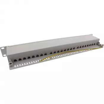 InLine patchpanel 19 inch Cat.6A 24 poorten 1U lichtgrijs RAL7035