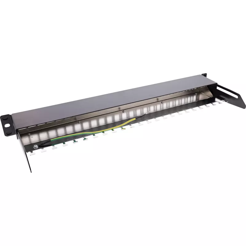InLine blind patchpanel uittrekbaar 19 inch 24 poorten 1U zwart