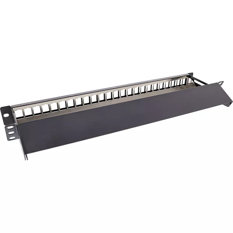 InLine blind patchpanel uittrekbaar 19 inch 24 poorten 1U zwart