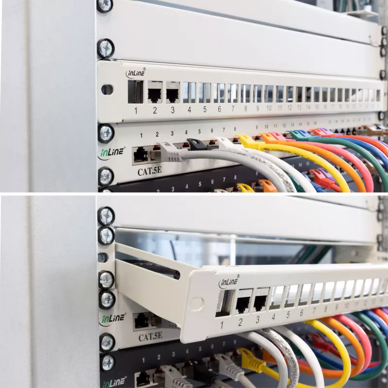 InLine blind patchpanel uittrekbaar 19 inch 24 poorten 1U zwart
