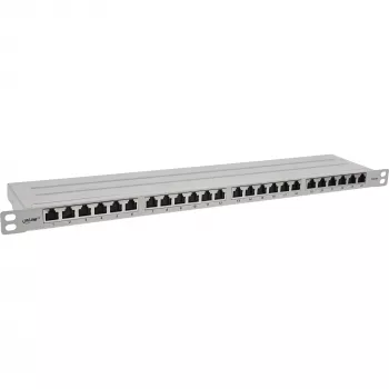InLine 19 inch patchpanel Cat.6A 0,5U 24-poorts, met stofbescherming, grijs