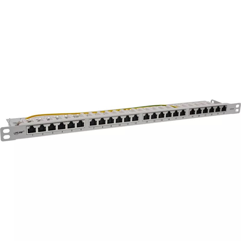 InLine 19 inch patchpanel Cat.6A 0,5U 24-poorts, met stofbescherming, grijs