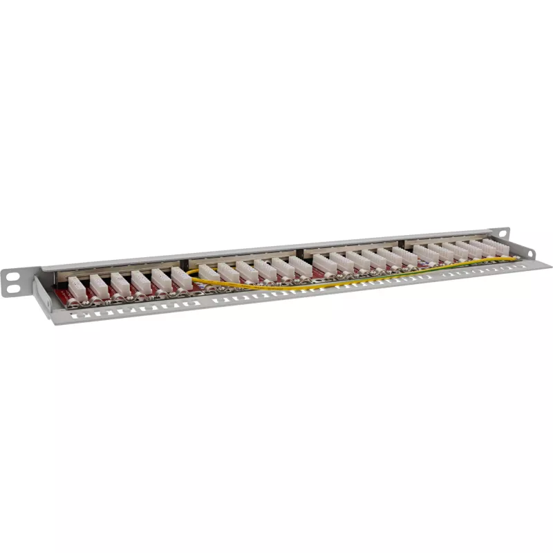 InLine 19 inch patchpanel Cat.6A 0,5U 24-poorts, met stofbescherming, grijs