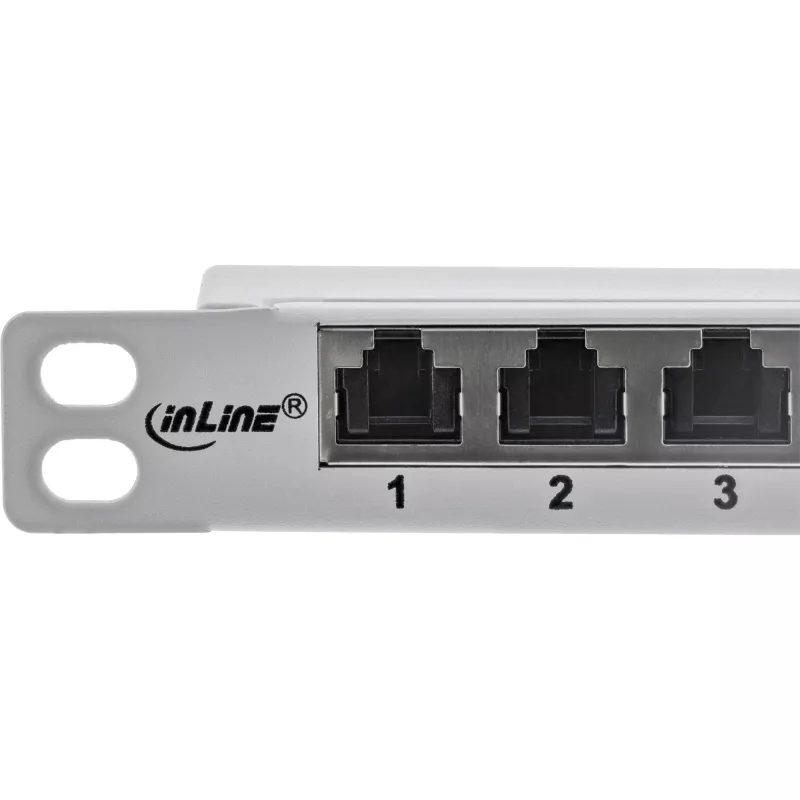 InLine 19 inch patchpanel Cat.6A 0,5U 24-poorts, met stofbescherming, grijs
