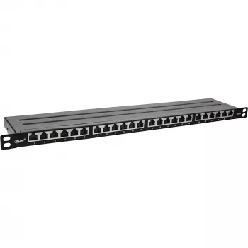 InLine 19 inch patchpanel Cat.6A 0,5U 24-poorts, met stofbescherming, zwart