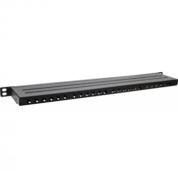 InLine 19 inch patchpanel Cat.6A 0,5U 24-poorts, met stofbescherming, zwart