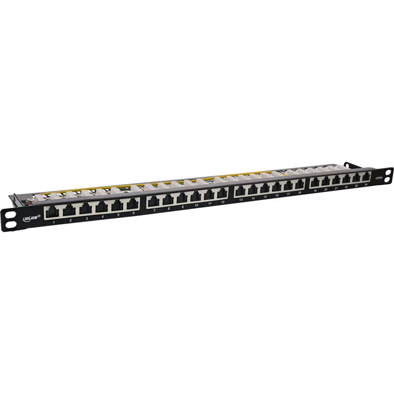 InLine 19 inch patchpanel Cat.6A 0,5U 24-poorts, met stofbescherming, zwart