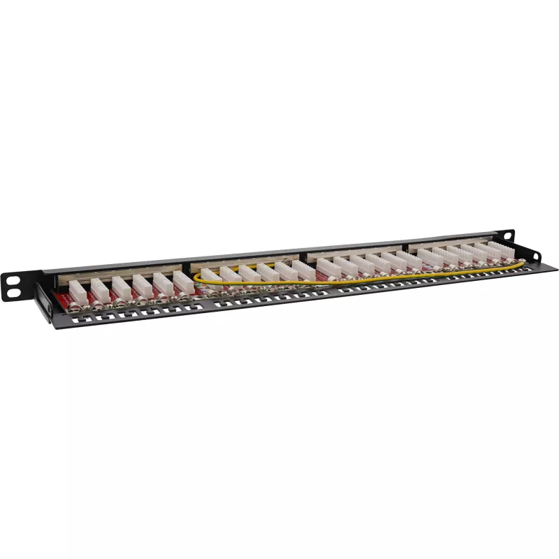 InLine 19 inch patchpanel Cat.6A 0,5U 24-poorts, met stofbescherming, zwart